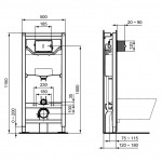 Ideal Standard Potinkinis WC rėmas Prosys120 M + Nuleidimo klavišas Ideal Standard OLEAS M1